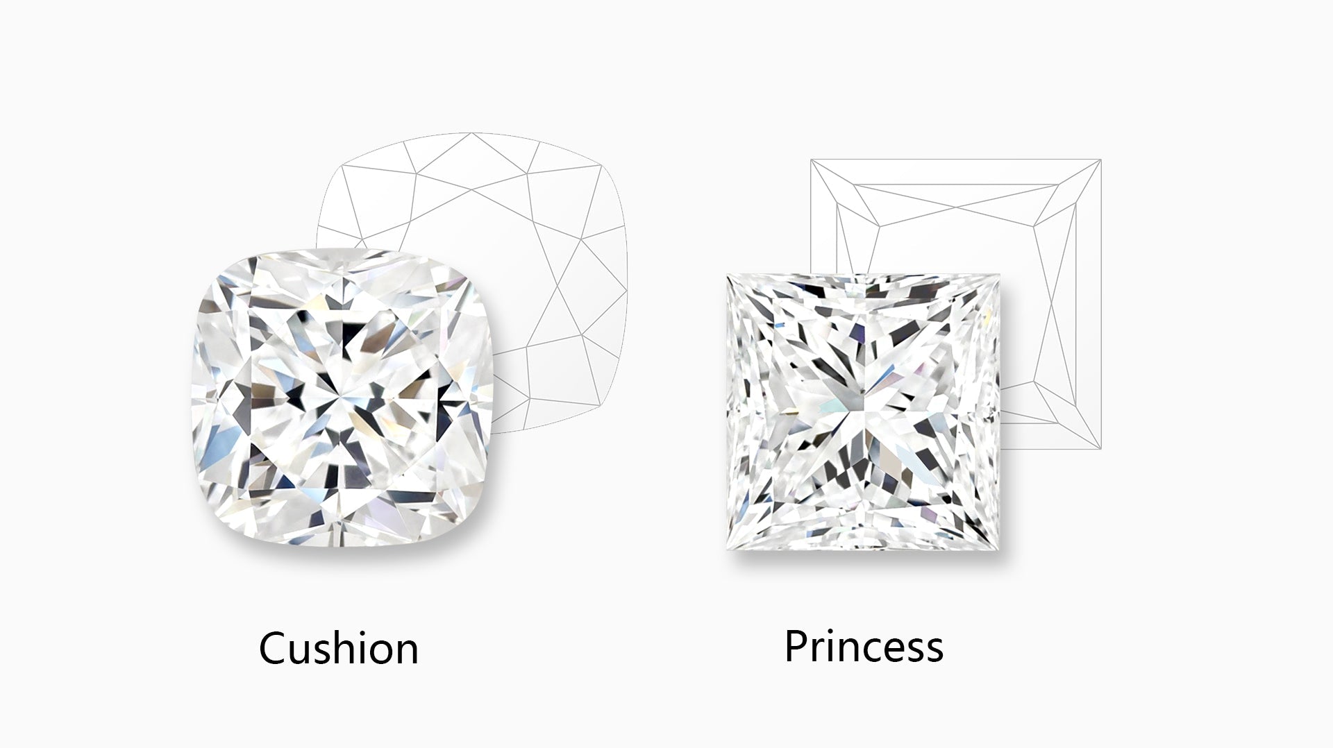 Cushion Cut vs Princess Cut Diamonds: How to Choose