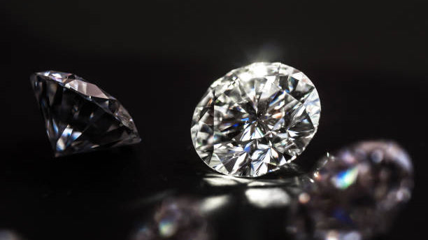 Close-up of a Moissanite ring, highlighting its intricate details and sparkling beauty