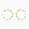 Graduated Round Open Hoop Diamond Earring