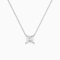 Princess Solitaire Lab Grown Diamond Necklace In Platinum - Lucenjuri