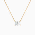 Radiant Solitaire Lab Grown Diamond Necklace In 14K Rose Gold - Lucenjuri