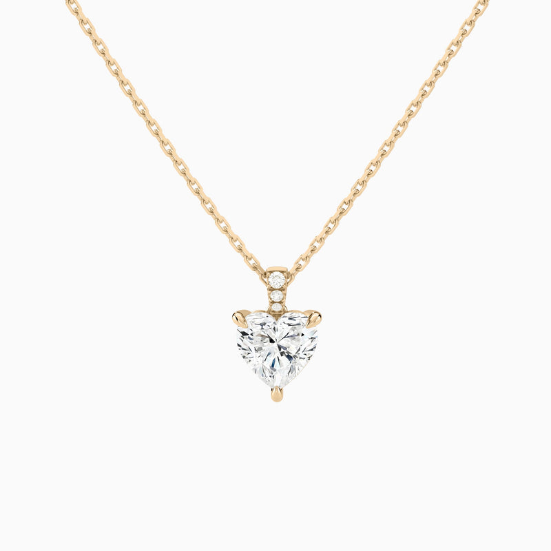 Heart Lab Grown Diamond Accented Bail Pendant Necklace - Lucenjuri