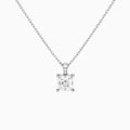 Asscher Lab Grown Diamond Accented Bail Pendant Necklace - Lucenjuri