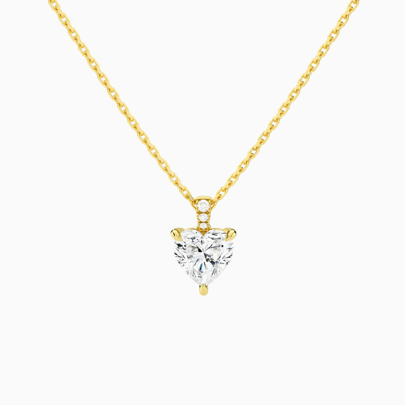 Heart Lab Grown Diamond Accented Bail Pendant Necklace - Lucenjuri