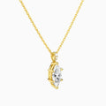 Marquise Lab Grown Diamond Accented Bail Pendant Necklace - Front Angle View