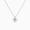 Round Solitaire Lab Grown Diamond Pendant Necklace In Platinum - Lucenjuri