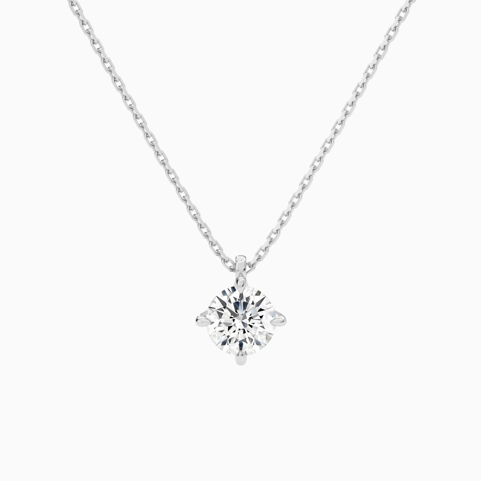 Round Solitaire Lab Grown Diamond Pendant Necklace In Platinum - Lucenjuri