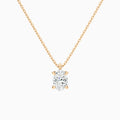 Oval Solitaire Lab Grown Diamond Pendant Necklace In 14K Rose Gold - Lucenjuri