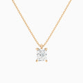 Radiant Solitaire Lab Grown Diamond Pendant Necklace In 14K Rose Gold - Lucenjuri