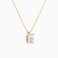 Radiant Solitaire Lab Grown Diamond Pendant Necklace In 14K Rose Gold - Front Angle View
