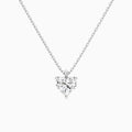 Heart Solitaire Lab Grown Diamond Pendant Necklace In 14K White Gold - Lucenjuri