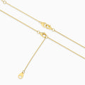 Adjustable Closure Detail of Cushion Solitaire Lab Grown Diamond Pendant Necklace In 14K Yellow Gold