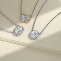 Marquise Halo Lab Grown Diamond Necklace In 18K Yellow Gold - Additional Image