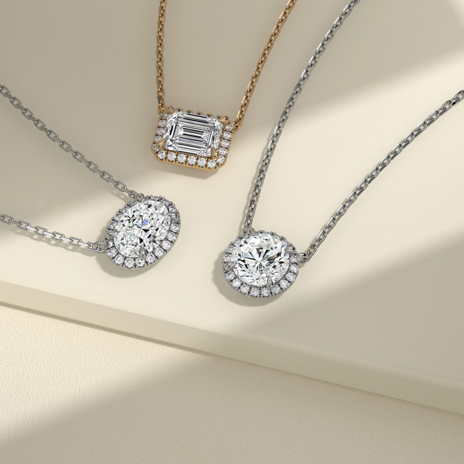 Round Halo Lab Grown Diamond Necklace In 18K Yellow Gold - Additional Image