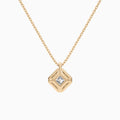 Asscher Halo Lab Grown Diamond Pendant Necklace In 14K Rose Gold - Back View