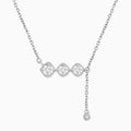 Three Stone Tassel Lab Grown Diamond Necklace In 18K White Gold - Lucenjuri