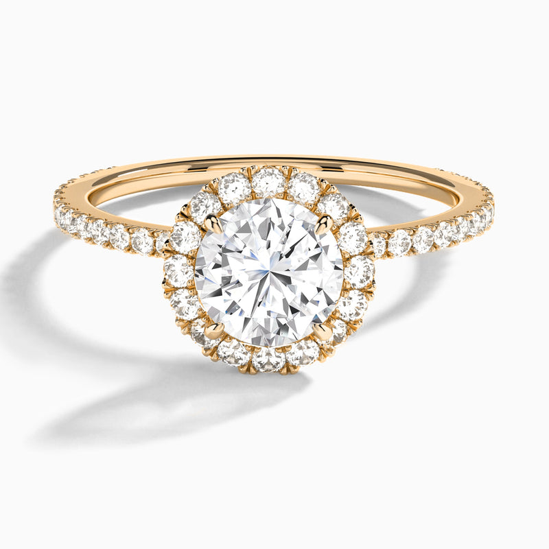 Round Luxe Calantha Halo Lab Diamond Engagement Ring In 14K Rose Gold - Lucenjuri - Lucenjuri