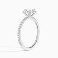 Asscher Luxe Calantha Halo Lab Diamond Engagement Ring In 18K White Gold, Angle View