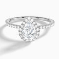 Pear Luxe Calantha Halo Lab Diamond Engagement Ring In 14K White Gold - Lucenjuri - Lucenjuri