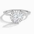 Round Luxe Calantha Halo Lab Diamond Engagement Ring In 18K White Gold - Lucenjuri - Lucenjuri