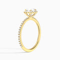 Cushion Luxe Calantha Halo Lab Diamond Engagement Ring In 14K Yellow Gold, Angle View