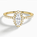 Marquise Luxe Calantha Halo Lab Diamond Engagement Ring In 14K Yellow Gold - Lucenjuri - Lucenjuri