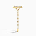 Marquise Luxe Calantha Halo Lab Diamond Engagement Ring In 14K Yellow Gold, Side View