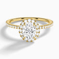 Oval Luxe Calantha Halo Lab Diamond Engagement Ring In 18K Yellow Gold - Lucenjuri - Lucenjuri