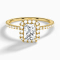 Radiant Luxe Calantha Halo Lab Diamond Engagement Ring In 18K Yellow Gold - Lucenjuri - Lucenjuri
