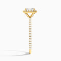 Radiant Luxe Calantha Halo Lab Diamond Engagement Ring In 18K Yellow Gold, Side View