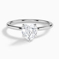 Heart Petite Adora Solitaire Lab Diamond Engagement Ring In Platinum - Lucenjuri