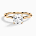 Cushion Petite Adora Solitaire Lab Diamond Engagement Ring In 14K Rose Gold - Lucenjuri