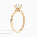 Cushion Petite Adora Solitaire Lab Diamond Engagement Ring In 14K Rose Gold, Angle View