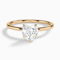 Heart Petite Adora Solitaire Lab Diamond Engagement Ring In 14K Rose Gold - Lucenjuri