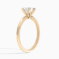 Heart Petite Adora Solitaire Lab Diamond Engagement Ring In 14K Rose Gold, Angle View
