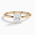 Oval Petite Adora Solitaire Lab Diamond Engagement Ring In 14K Rose Gold - Lucenjuri