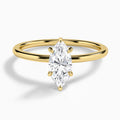 Marquise Petite Adora Solitaire Lab Diamond Engagement Ring In 14K Yellow Gold - Lucenjuri