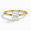 Oval Petite Adora Solitaire Lab Diamond Engagement Ring In 14K Yellow Gold - Lucenjuri