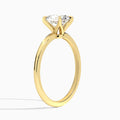 Oval Petite Adora Solitaire Lab Diamond Engagement Ring In 14K Yellow Gold, Angle View