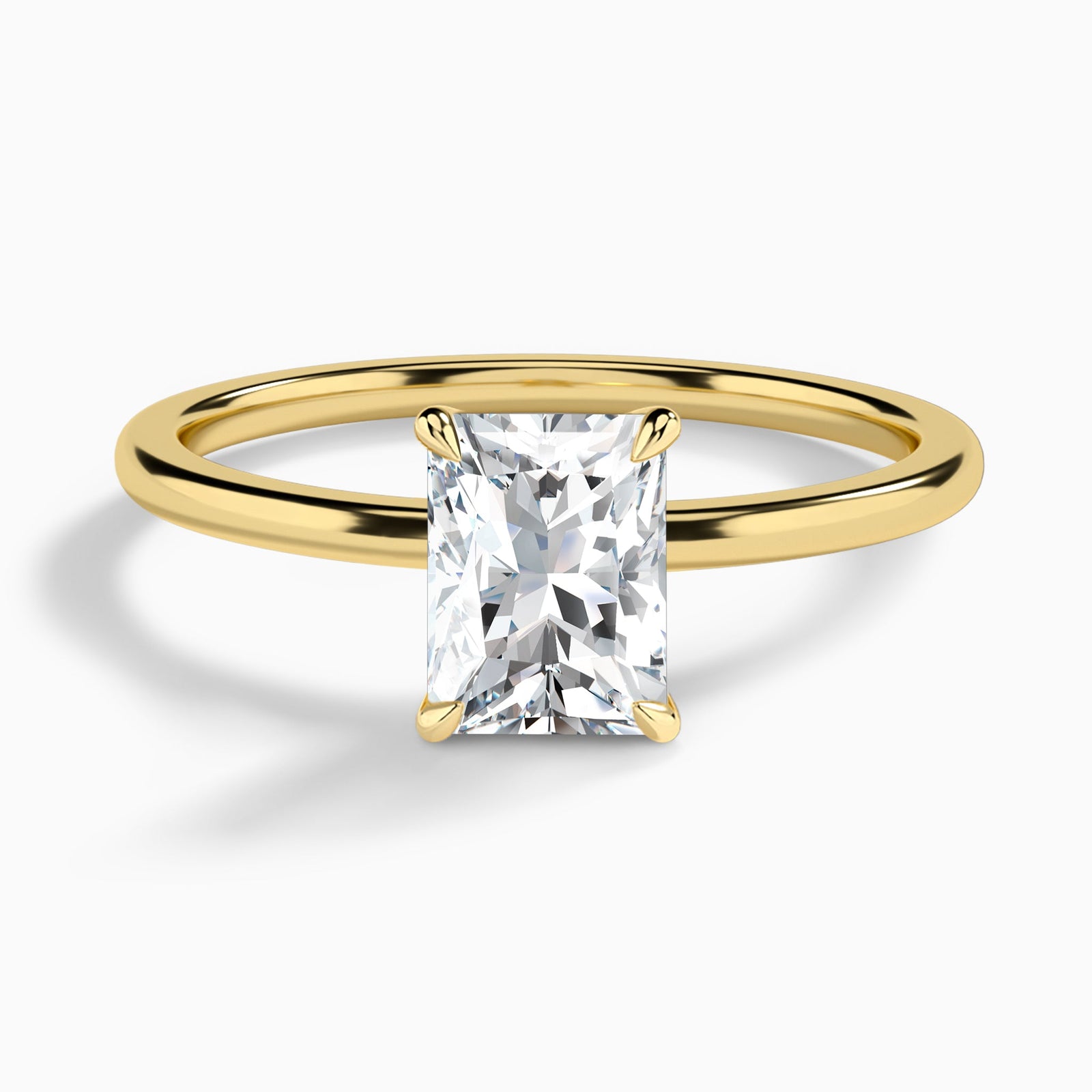 Radiant Petite Adora Solitaire Lab Diamond Engagement Ring In 14K Yellow Gold - Lucenjuri