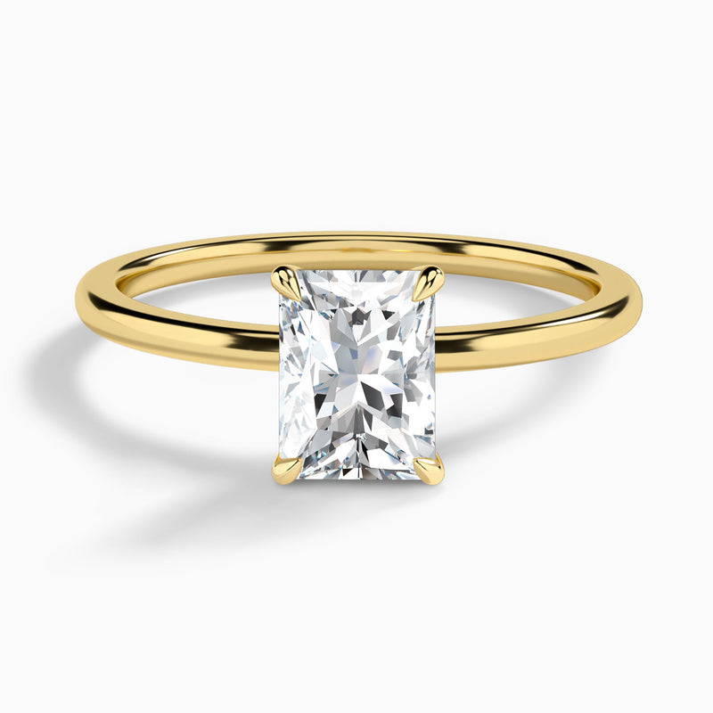 Radiant Petite Adora Solitaire Lab Diamond Engagement Ring In 18K Yellow Gold - Lucenjuri