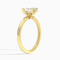 Radiant Petite Adora Solitaire Lab Diamond Engagement Ring In 14K Yellow Gold, Angle View