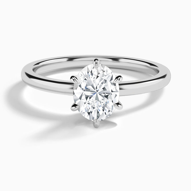 Oval Myra Solitaire Lab Diamond Engagement Ring In 14K White Gold - Lucenjuri