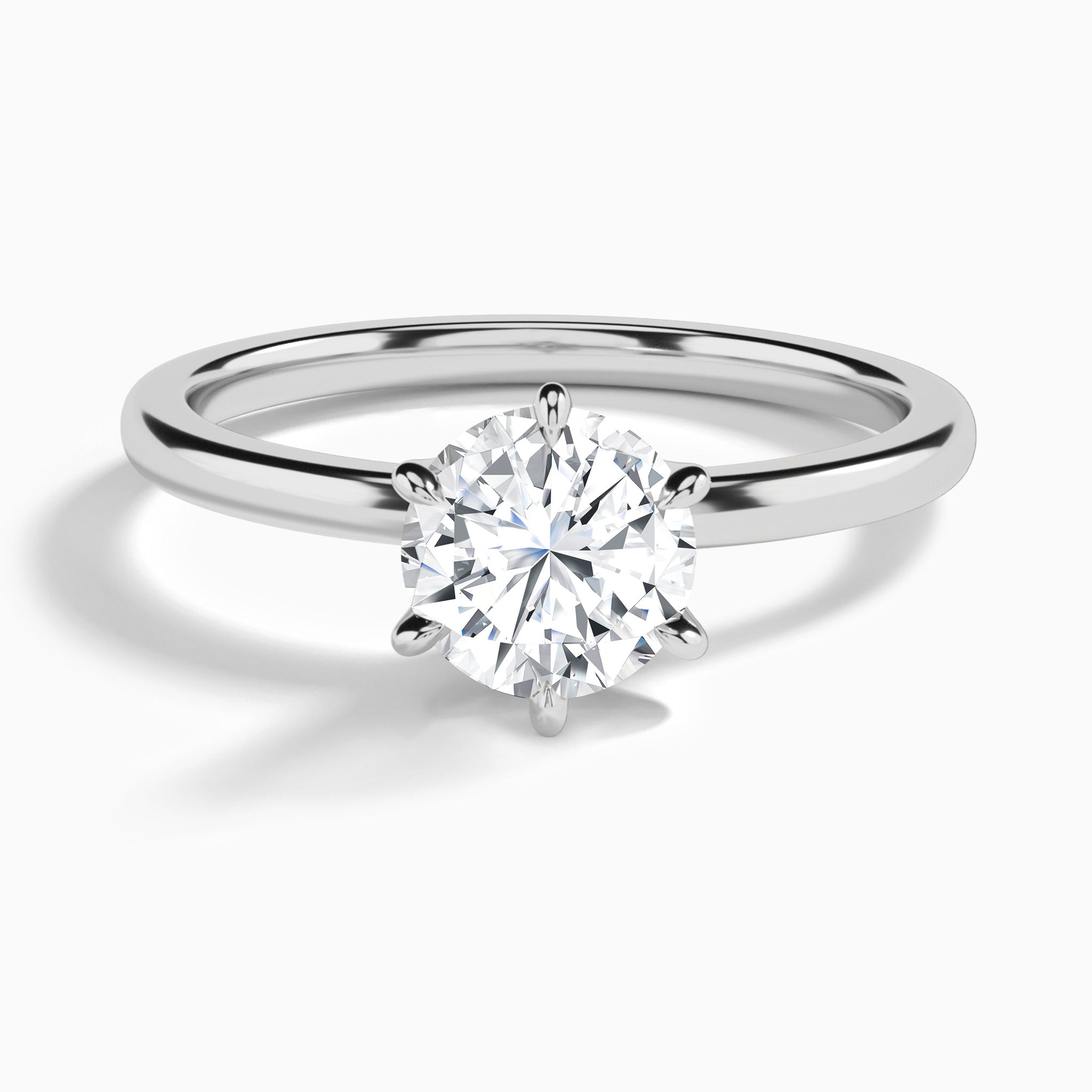 Round Myra Solitaire Lab Diamond Engagement Ring In 14K White Gold - Lucenjuri