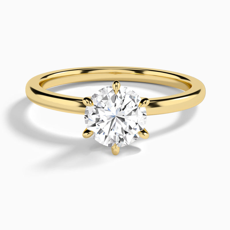 Round Myra Solitaire Lab Diamond Engagement Ring In 14K Yellow Gold - Lucenjuri