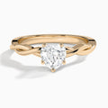 Heart Twisted Vine Lab Grown Diamond Engagement Ring In 14K Rose Gold - Lucenjuri