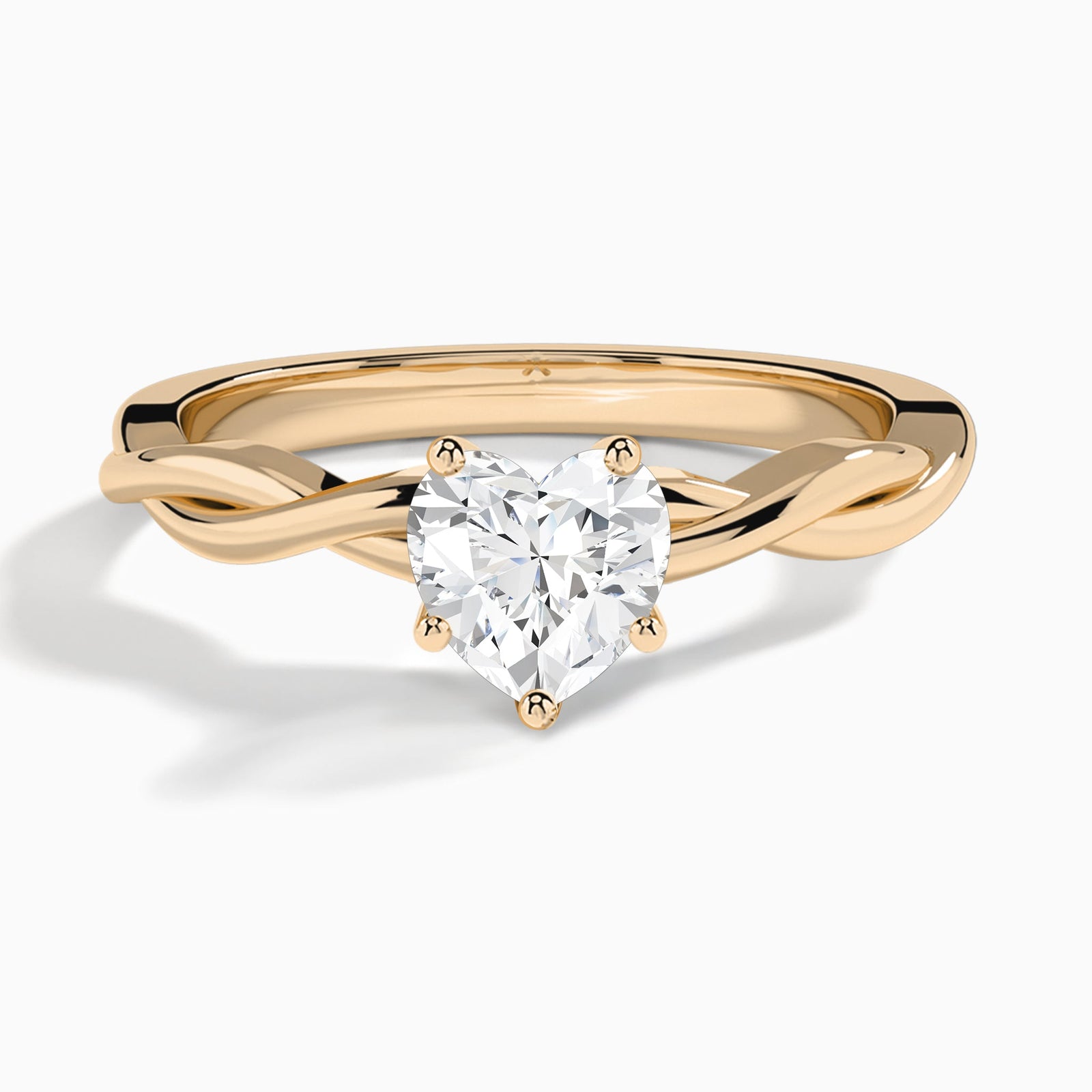 Heart Twisted Vine Lab Grown Diamond Engagement Ring In 14K Rose Gold - Lucenjuri