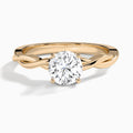 Round Twisted Vine Lab Grown Diamond Engagement Ring In 14K Rose Gold - Lucenjuri