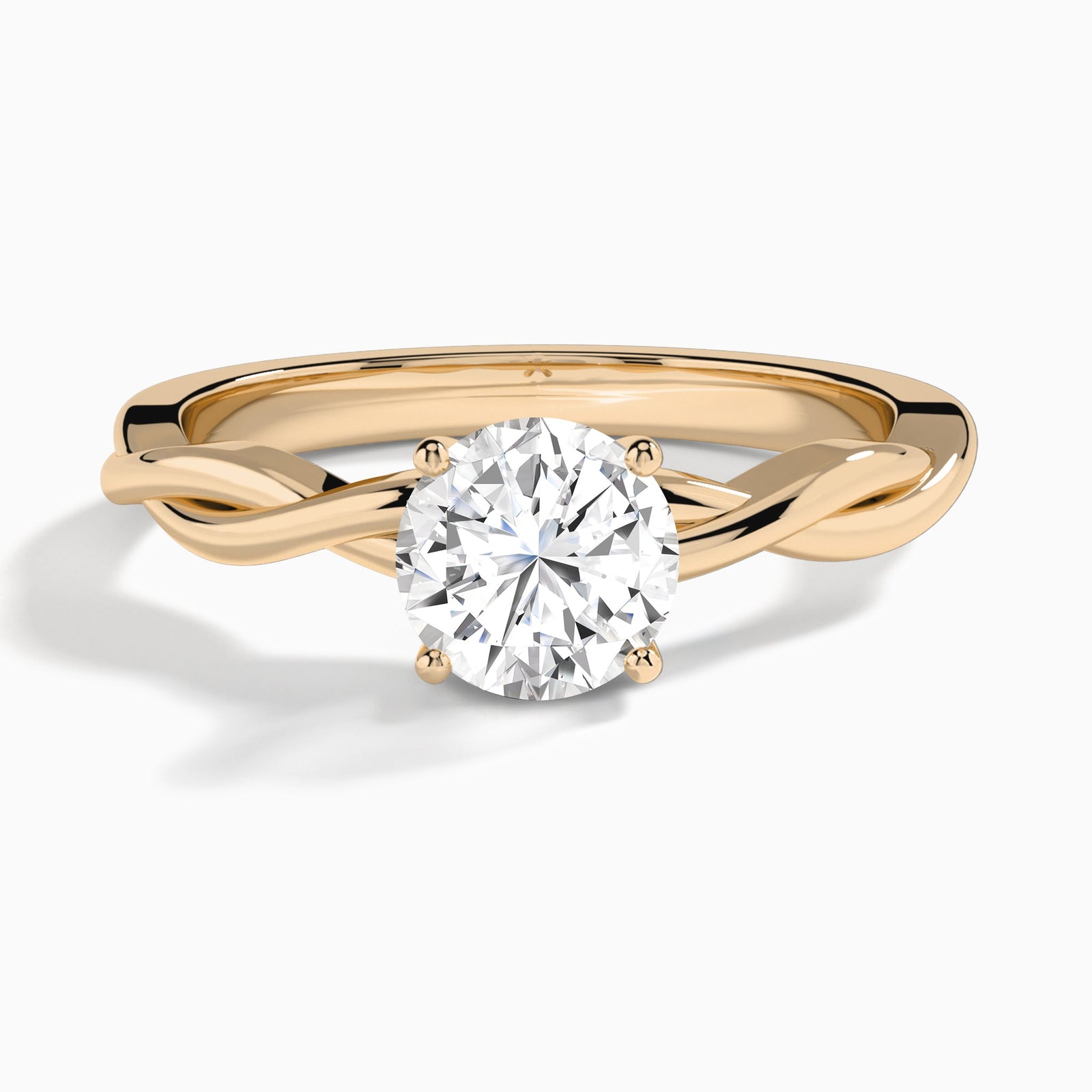 Round Twisted Vine Lab Grown Diamond Engagement Ring In 14K Rose Gold - Lucenjuri