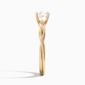Round Twisted Vine Lab Grown Diamond Engagement Ring In 14K Rose Gold, Side View